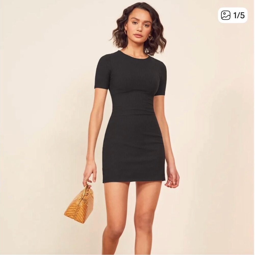 Reformation Jeans Kendy Ribbed Bodycon Mini Dress Size XS